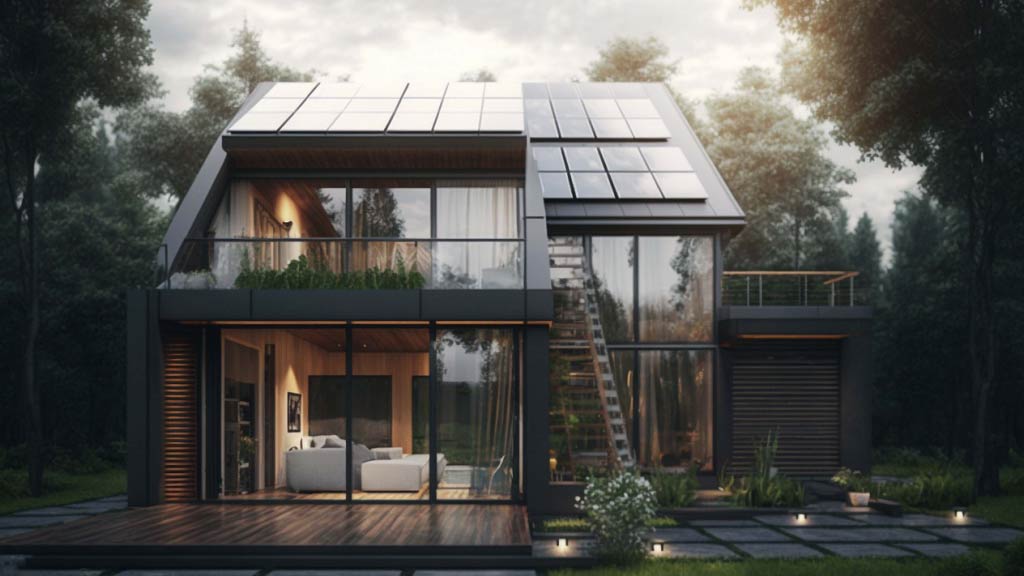 Fassadenintegrierte Photovoltaik Einfamilienhaus